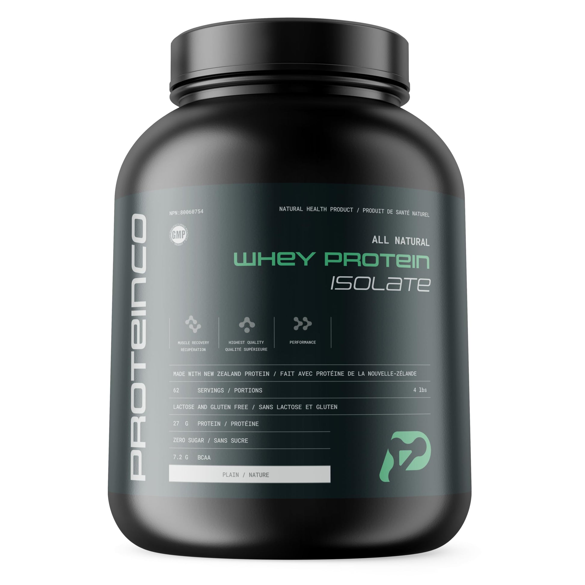 ProteinCo Pure Grass-Fed New Zealand Whey Protein Isolate Powder | 27g Protein Per Serving | 4 Lbs Unflavoured