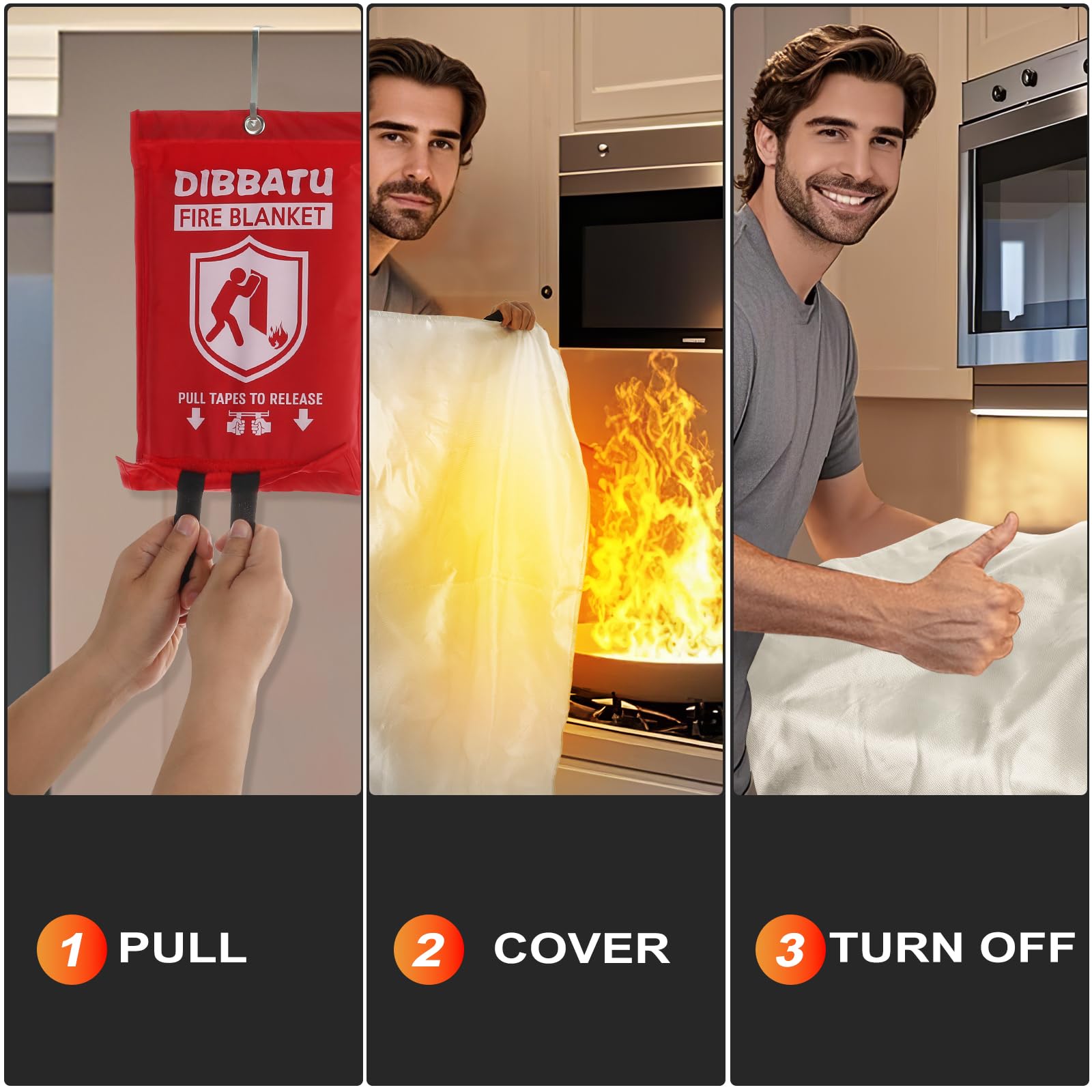Fire Blanket for Home and Kitchen,Emergency for Small Fire,Reused,Easy Use - Available at All In One Marketplace Canada