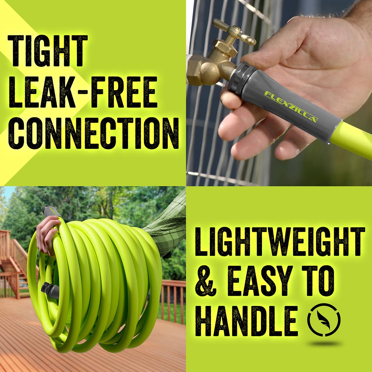 Flexzilla Garden Hose, 5/8 in. x 25'., Heavy Duty, Lightweight, Drinking Water Safe - HFZG525YW