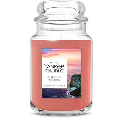 Yankee Candle Large Jar Scented Candle with up to 150 Hour Burn Time, Premium Plant Wax Blend for Cleaner Consistent Burn and Room Filling Fragrance, 22 oz, Cliffside Sunrise 🍁 All In One Marketplace Canada