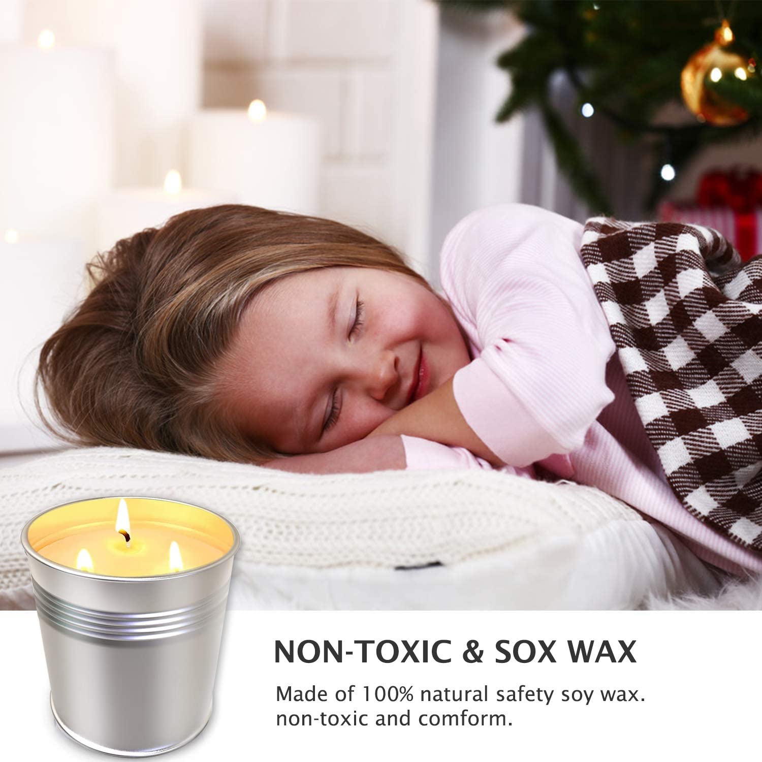 Topsics 40 OZ Citronella Candles Outdoor Indoor 2 x 20 oz, Large Citronella Candles Outdoor for Patio/Home/Garden, 3 Wicks Citronella Candles 100% Natural Soy Wax Candles(2 Pack) - Available at All In One Marketplace Canada
