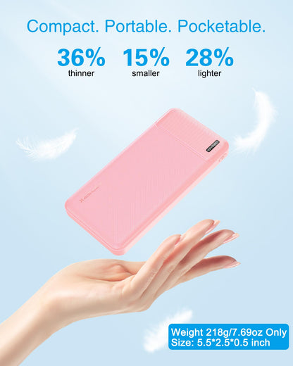 AsperX Power Bank 2 Pack, 10000mAh USB C Portable Charger for iPhone, Portable Battery Bank with 3 Outputs, Travel Essentials Battery Pack Power Bank for iPhone Series, Smartphones, Earphones and More 🍁 All In One Marketplace Canada