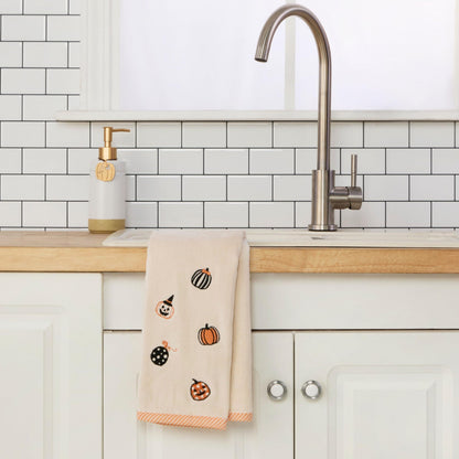 SKL Home - Ensemble de 2 essuie-mains Halloween à motifs de citrouilles pour la salle de bain, la cuisine, le bar ou pour offrir en cadeau