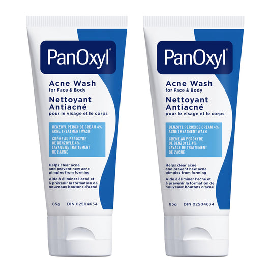 PanOxyl Acne Wash, 4% Benzoyl Peroxide, For Face & Body, 85g, Pack of 2 🍁 All In One Marketplace Canada Panoxyl