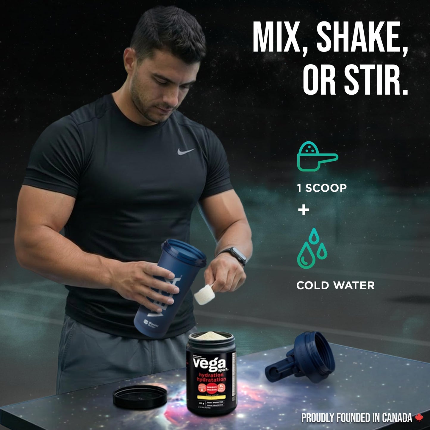 Vega Sport Hydration Electrolyte Powder, Plant Based for Fast Post Workout Hydration – Sugar-Free Lemon Lime, 40 Servings, 168 grams - Available at All In One Marketplace Canada