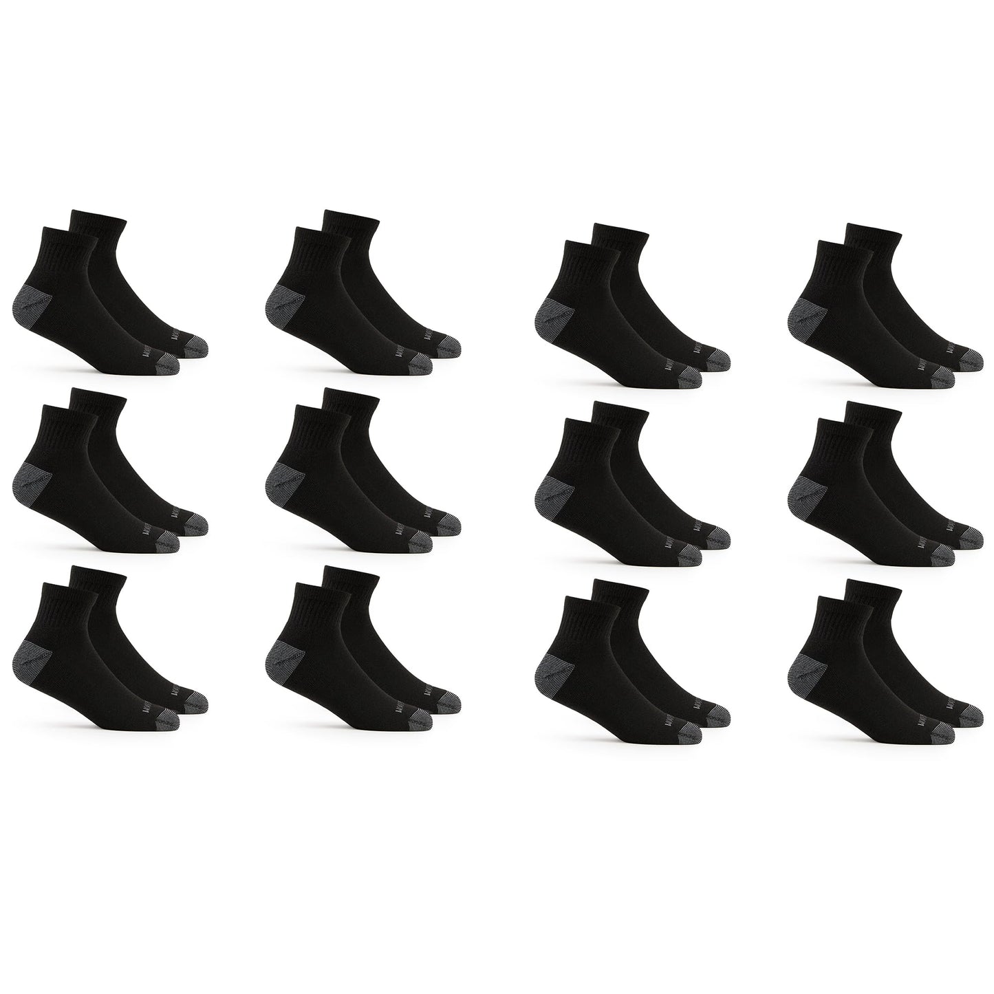 Fruit of the Loom mens 12 Pair Pack Dual Defense Cushioned Casual Sock, Black, 6-12