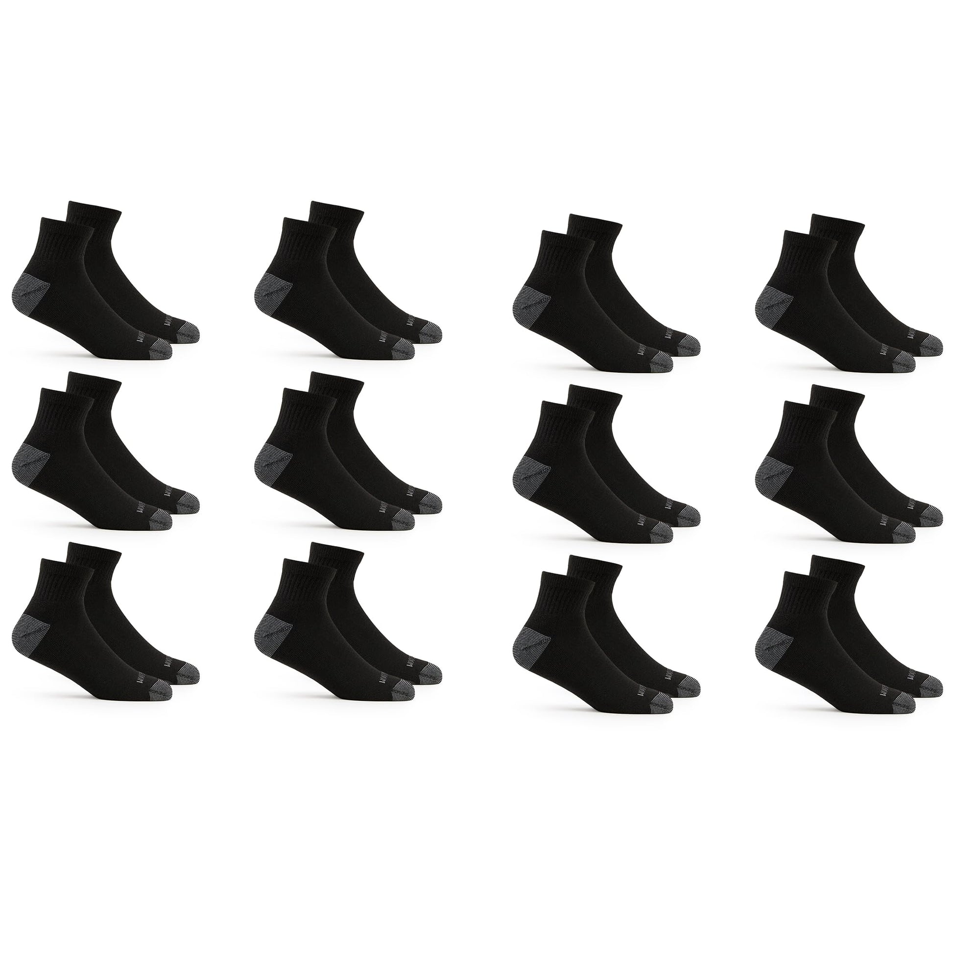 Fruit of the Loom mens 12 Pair Pack Dual Defense Cushioned Casual Sock, Black, 6-12