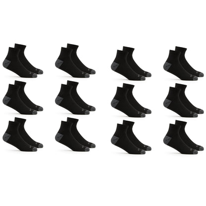 Fruit of the Loom mens 12 Pair Pack Dual Defense Cushioned Casual Sock, Black, 6-12