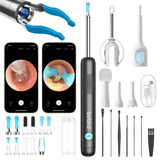 Bebird Ear Wax Removal Tools, Bebird Ear Cleaner, 1080P HD Endoscope, Wireless Earwax Removal Tools with 6 LED Lights, Compatible with iPhone & Android and Kids, Adults (Black) - Available at All In One Marketplace Canada