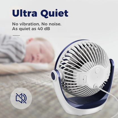 OCOOPA Small USB Desk Fan Table Fan 5'' with Strong Airflow & Quiet Operation, Portable Cooling Mini Fan 3 Speed, 360°Rotatable Head for Home Office Bedroom Desktop