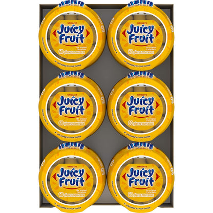 JUICY FRUIT, Fruit Flavoured Chewing Gum, 60 Pieces, 6 Bottles