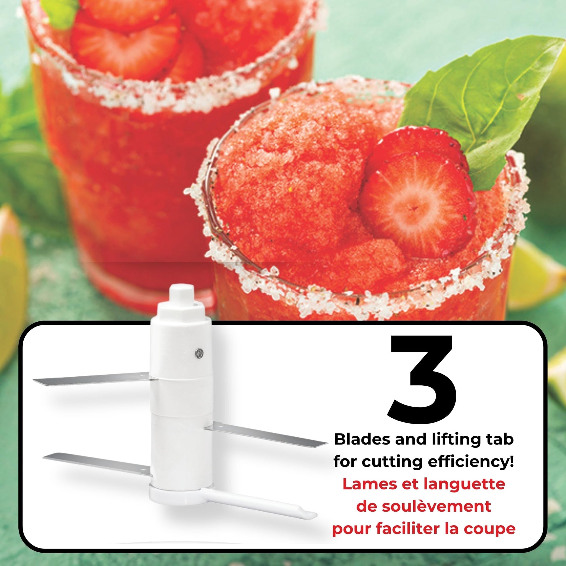 Starfrit Pull Chopper, Multi Purpose Manual Food Processor, 3 Blade System for a Faster Cut, From Large Chunks to Purée, Self-Retracting Cord, Fruits, Vegetables, Meats and Crushes Ice - Available at All In One Marketplace Canada