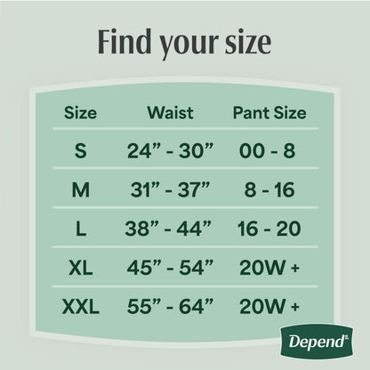 Depend FIT-FLEX Adult Incontinence Underwear for Women, Maximum Absorbency, S, Blush, 32 Count