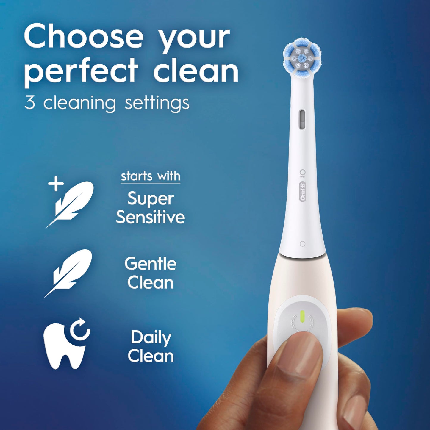 Oral-B iO2 Electric Toothbrush, for an Easy Switch to Electric, Peach, Rechargeable Electric Toothbrushes, iO Series 2 Starter Kit with 1 Power Toothbrush and 2 Brush Heads