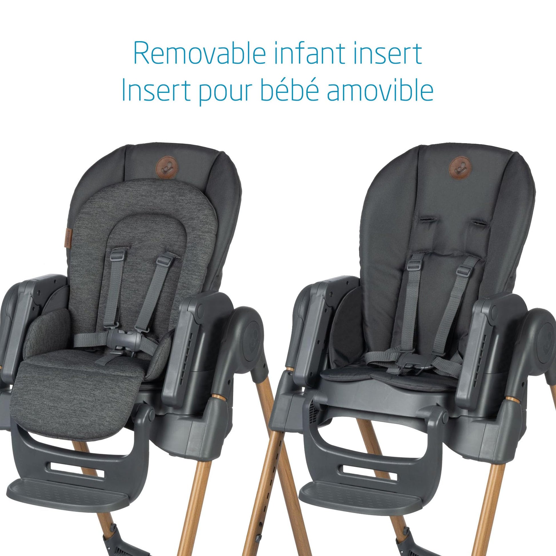 Maxi-Cosi Minla 6-in-1 High Chair, convertible, from birth, detachable kitchen booster seat, compact fold, easy to clean, Classic Graphite Maxi-Cosi