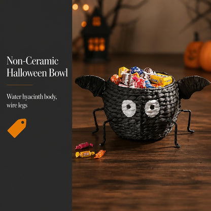 Bol à bonbons Halloween chauve-souris Mud Pie, bol de service sur pied en jacinthe