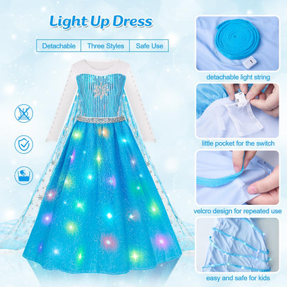 LOYO Princess Dress Up for Girl, Light Up Halloween Costume Girls Ages 3-4 🍁 All In One Marketplace Canada