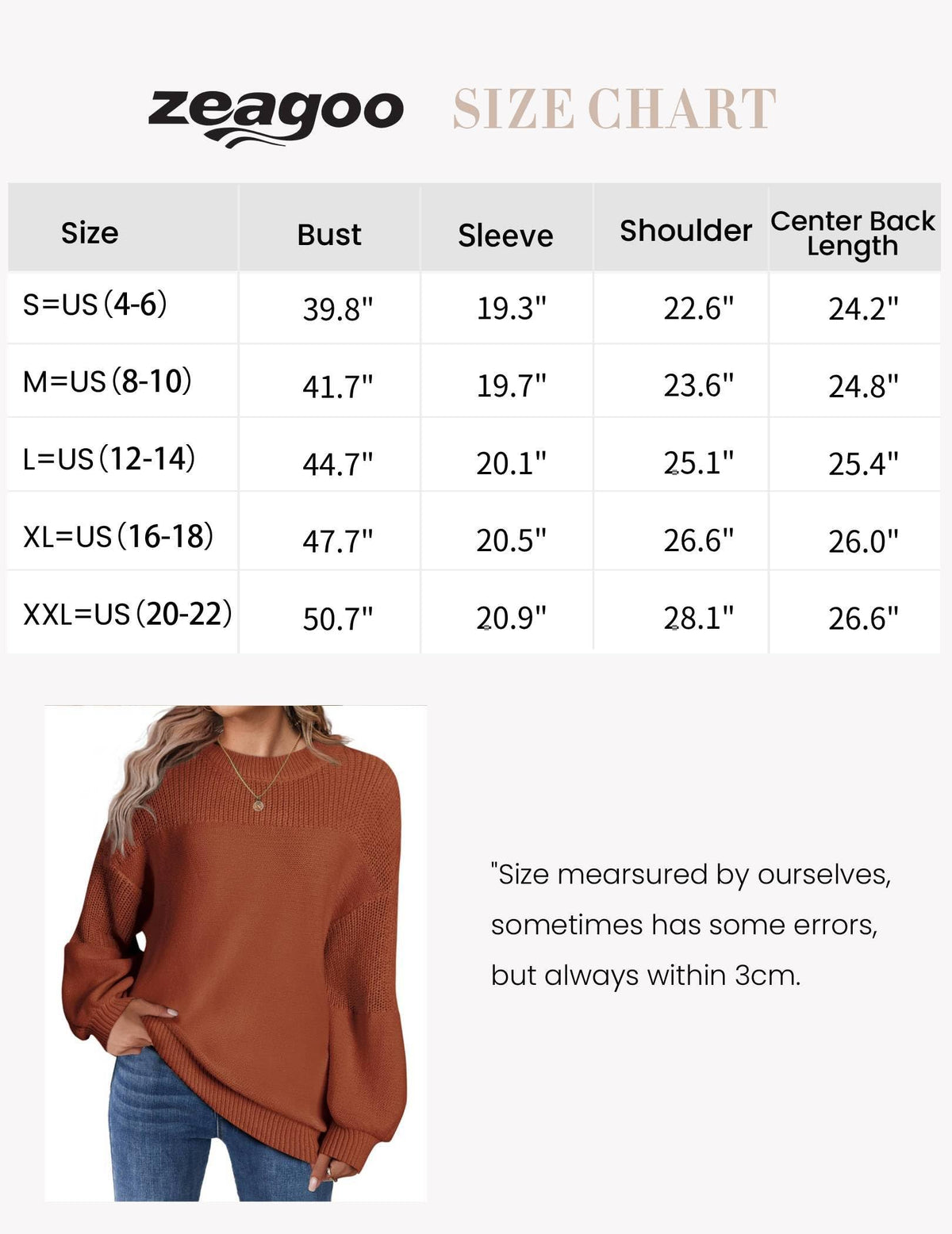 Zeagoo Winter Sweaters for Women Orange Crewneck Oversized Pullover 🍁 All In One Marketplace Canada