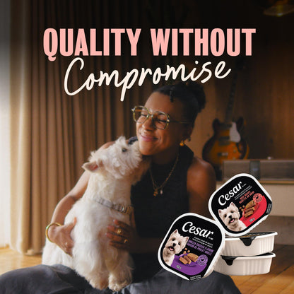 CESAR Classic Loaf in Sauce Adult Wet Dog Food Chicken Lovers Variety Pack, 8 Grilled Chicken Flavour, 8 Chicken & Liver Recipe, 8 Chicken & Veal Recipe 24x100g Trays
