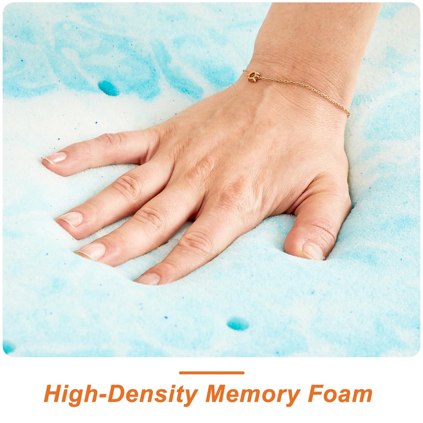 Sweetcrispy 3 Inch Twin Memory Foam Mattress Topper, Blue Sweetcrispy