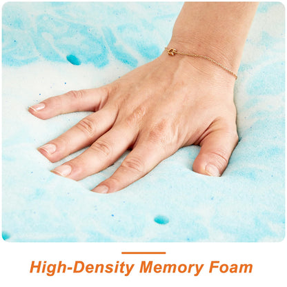 Sweetcrispy 3 Inch Twin Memory Foam Mattress Topper, Blue Sweetcrispy