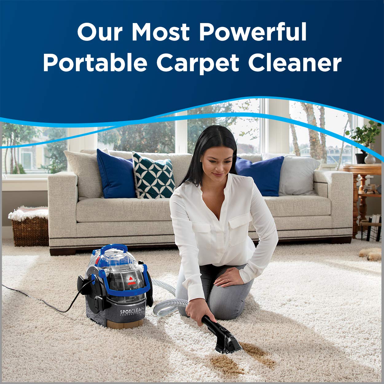 BISSELL Spotclean Professional Portable Carpet And Upholstery Deep Cleaner With Full-Sized 5.9 Amp, 5Ft Hose With 3" Tough Stain Brush, 3-In-1 Stair And Hydro-Rinse Self-Cleaning Tools, 2891B 🍁 All In One Marketplace Canada