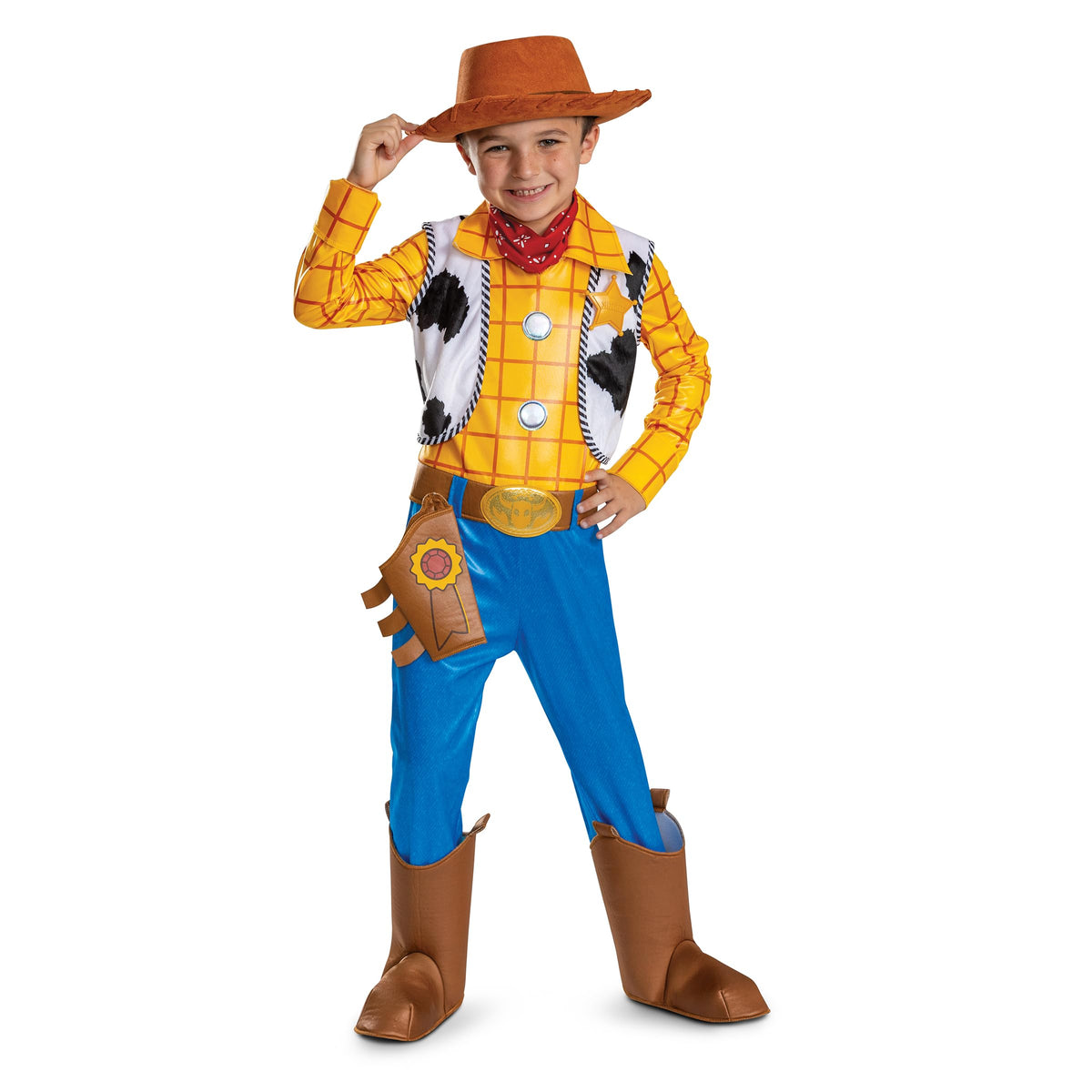 Disney Toy Story Woody Costume, Official Boys Halloween Dress Up Outfit, Size (7-8)