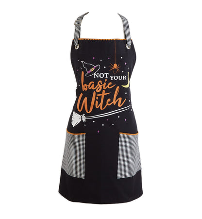 DII Happy Halloween Collection Goth Style Spooky Kitchen Apron, One Size, Basic Witch