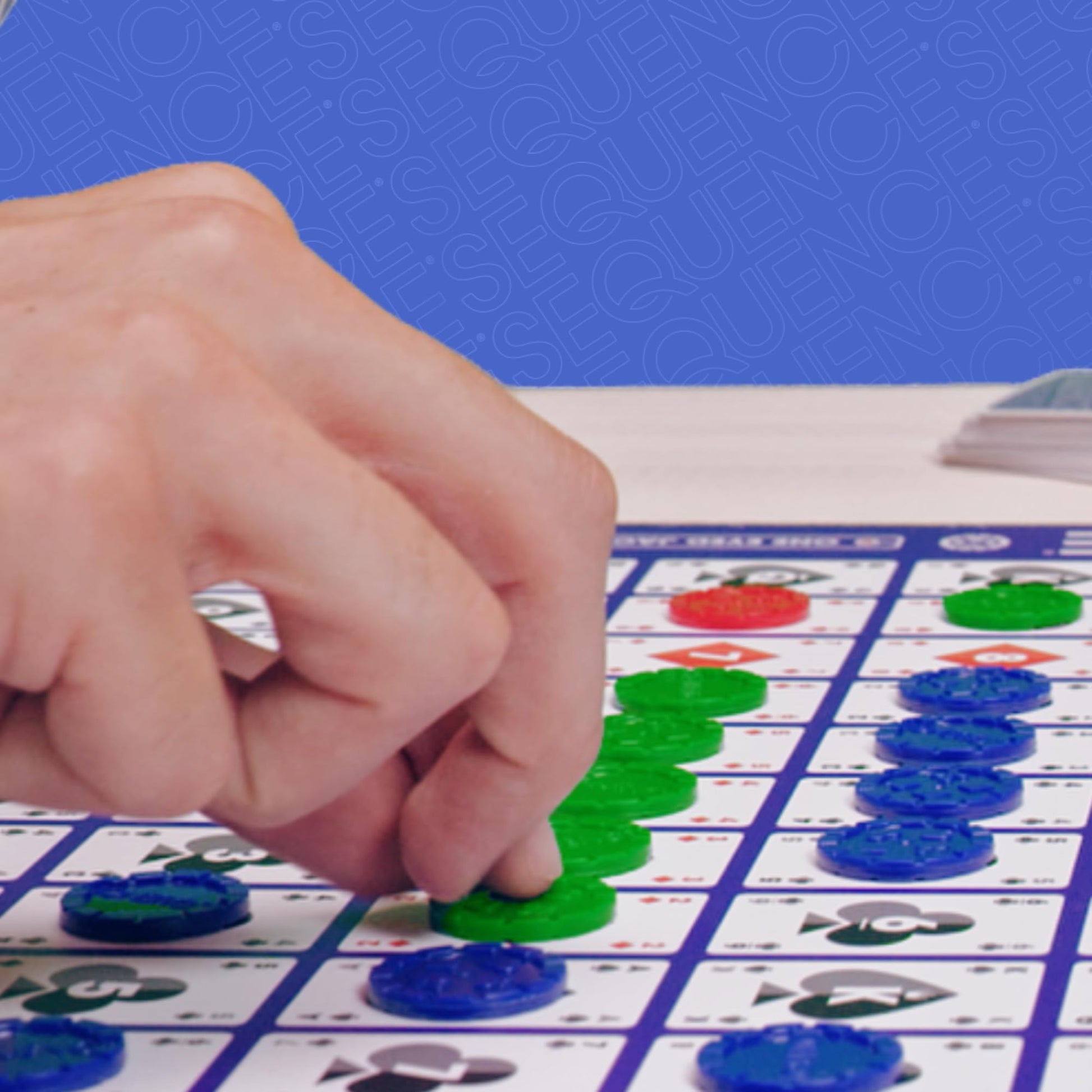 Jax Sequence - Original Sequence Game with Folding Board, Cards and Chips, 10.3" X 8.1" X 2.31"