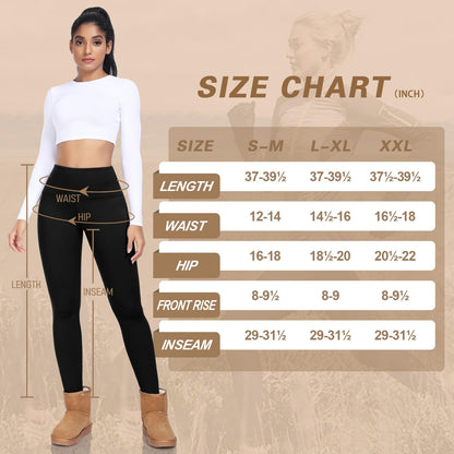 DHSO Fleece Lined Leggings Women, High Waisted Winter Warm Thermal Pants 🍁 All In One Marketplace Canada