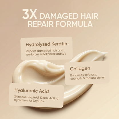 Keratin Hair Mask - Deep Conditioner for Dry, Damaged Hair — Hydrolyzed Keratin, Hyaluronic Acid, Argan Oil and Collagen - Sulfate-Free, Paraben-Free | 8.5 fl oz - Available at All In One Marketplace Canada