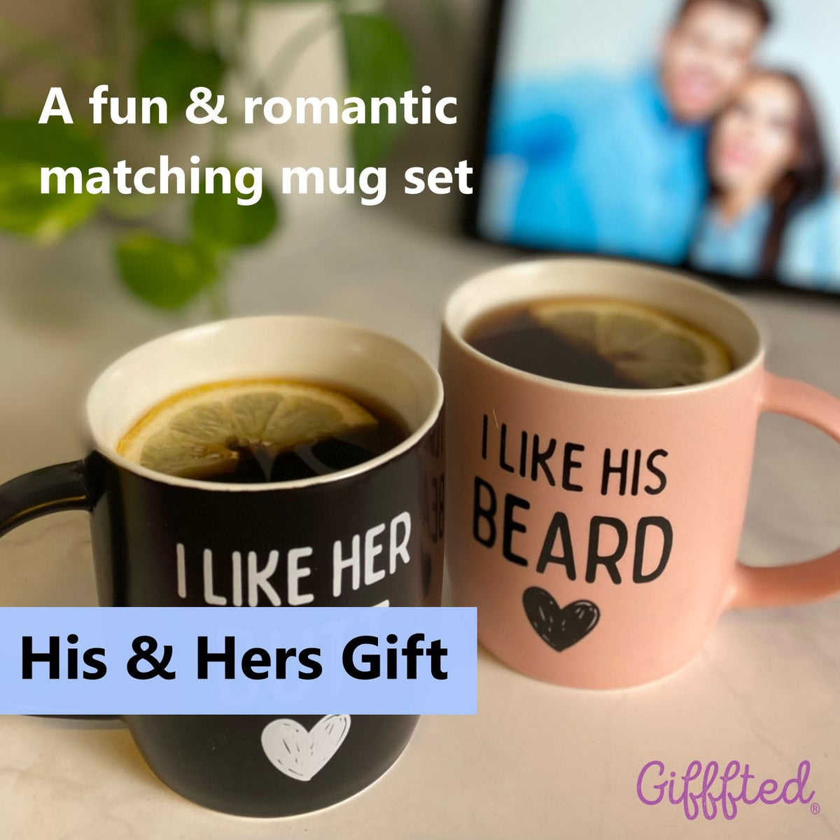 Triple Gifffted Funny Couples Mugs Gift Set for Him and Her, 380 ml Ceramic 🍁 All In One Marketplace Canada