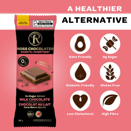 Tablettes de chocolat au lait pur gourmet Ross Chocolates, crémeuses, fondantes en bouche