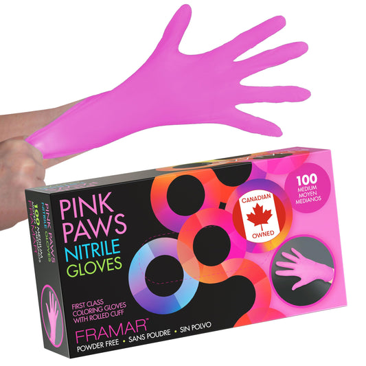 FRAMAR Pink Nitrile Gloves Medium - Disposable Gloves Medium, Cleaning Gloves, Kitchen Gloves, Latex Free Gloves Disposable, Gants Nitrile, Gants Jetables