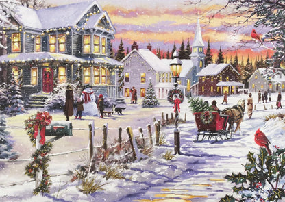 Village Sleigh Ride Deluxe Boxed Holiday Cards (20 cards, 21 self-sealing envelopes) 🍁 All In One Marketplace Canada