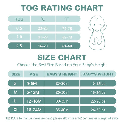 Mosebears Sleep Sack Baby Winter Wearable Blanket with 2-Way Zipper,2.5 TOG Cotton Sleep Sack Unisex (White Animal, 6-12 Months) 🍁 All In One Marketplace Canada