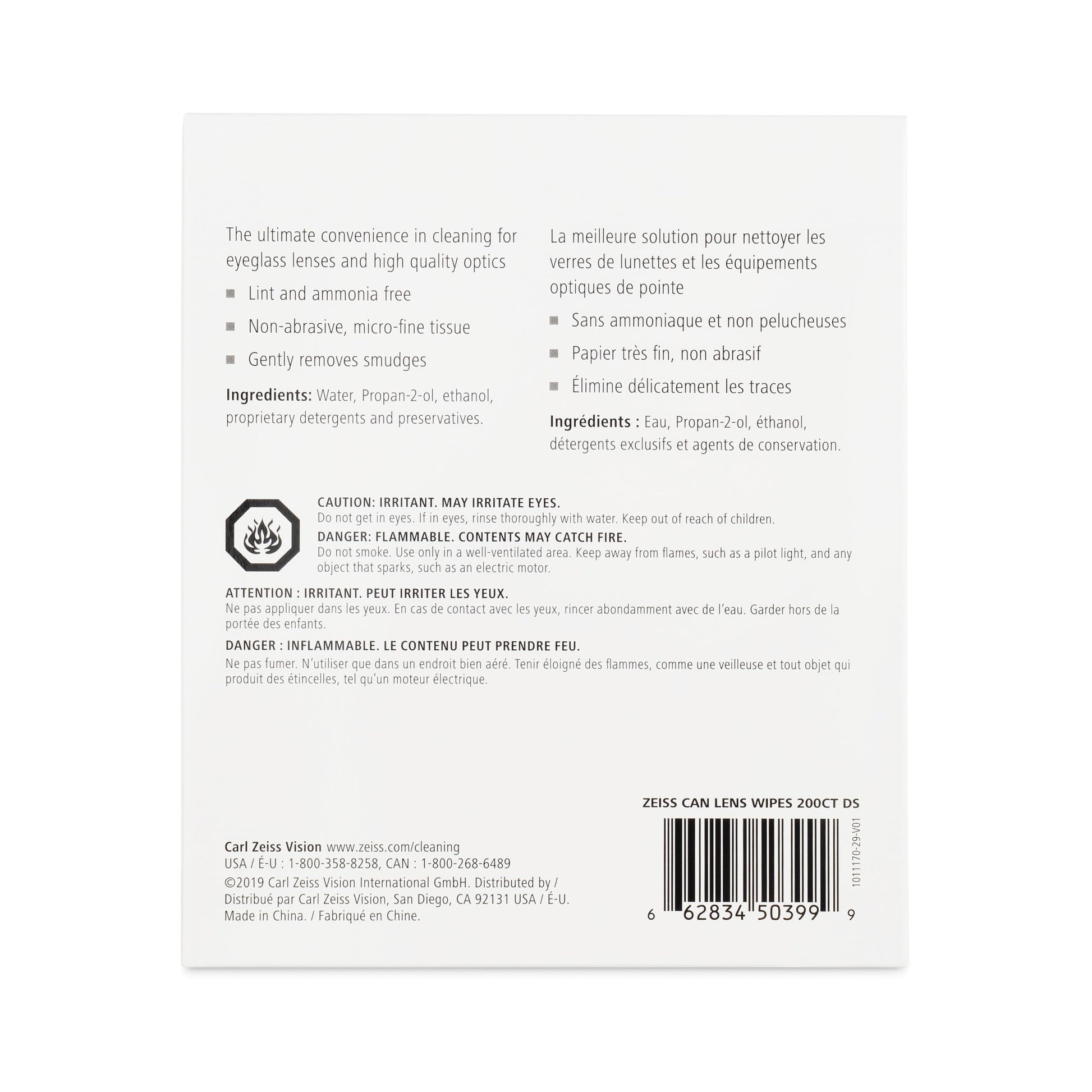 ZEISS Pre-Moistened Lens Cleaning Wipes, 200 Count - Available at All In One Marketplace Canada