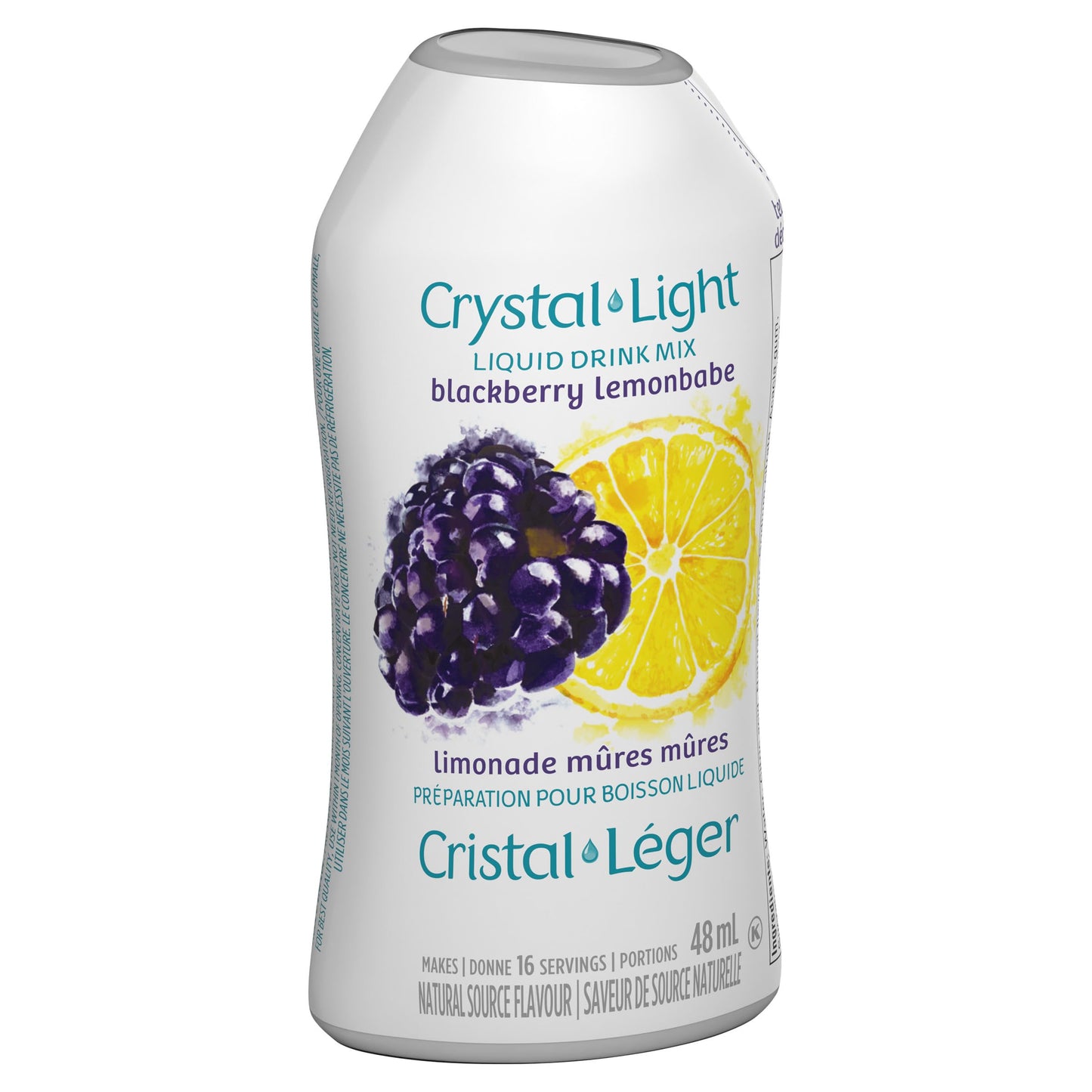 Crystal Light Blackberry Lemonbabe Liquid Drink Mix, 48 mL Bottle (Pack of 12) Crystal Light