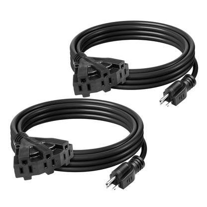 BN-Link's 2 Pack Outdoor Extension Cord Set is Ideal for Holiday Yard Decorations and Garden Equipment. with Three outlets You can Plug in Loads up to a Total of 13amps/1625watts. (Black, 10ft) 🍁 All In One Marketplace Canada