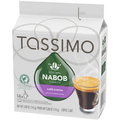 Tassimo Nabob Café Crema Coffee T-Discs, 110g (5 Boxes of 14 T-Discs)