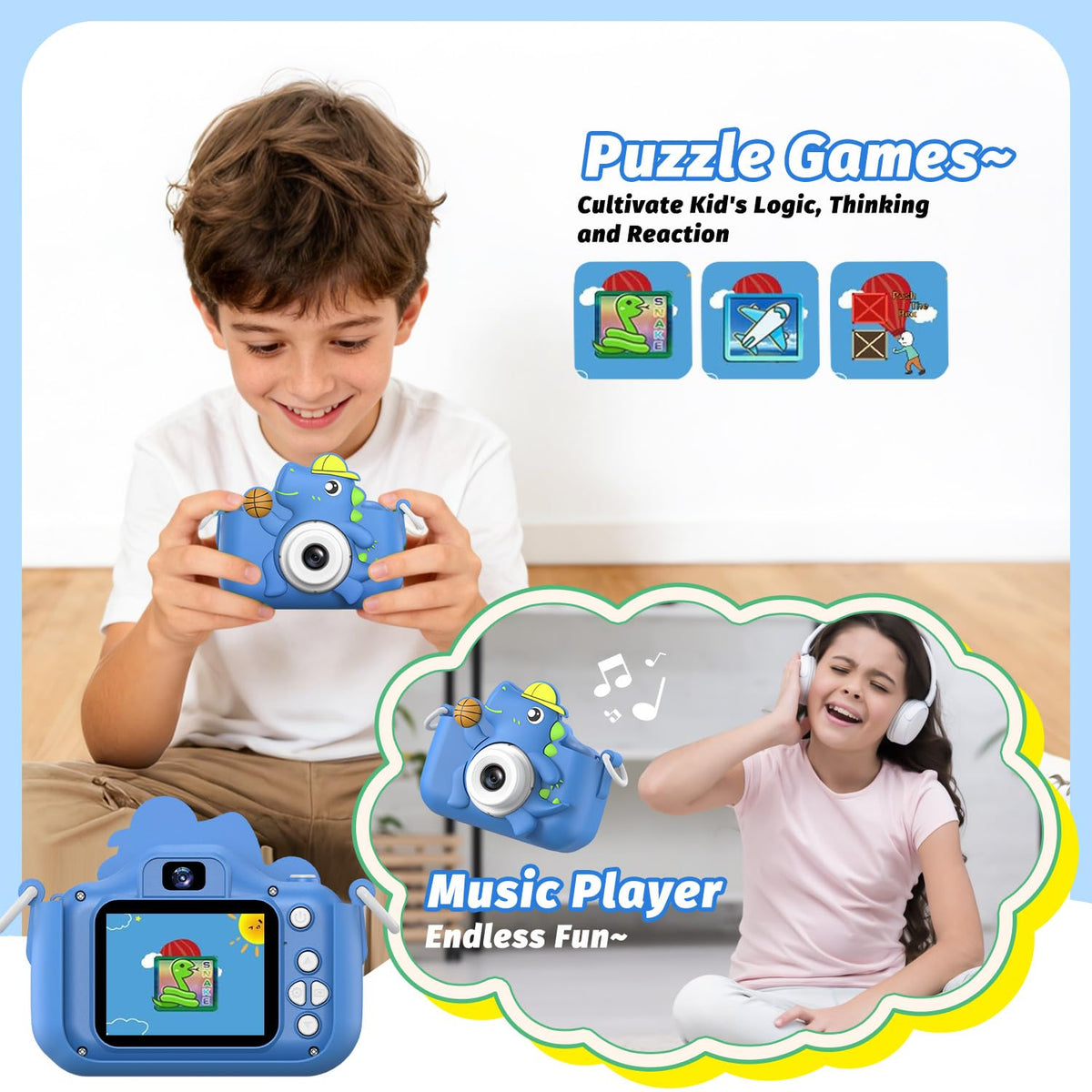 Masterbee Children's Camera Toys for Girls & Boys, 3-12 Years - 1080P HD Video Kids Digital Camera - Perfect for Christmas & Birthday Gifts (Blue) 🍁 All In One Marketplace Canada