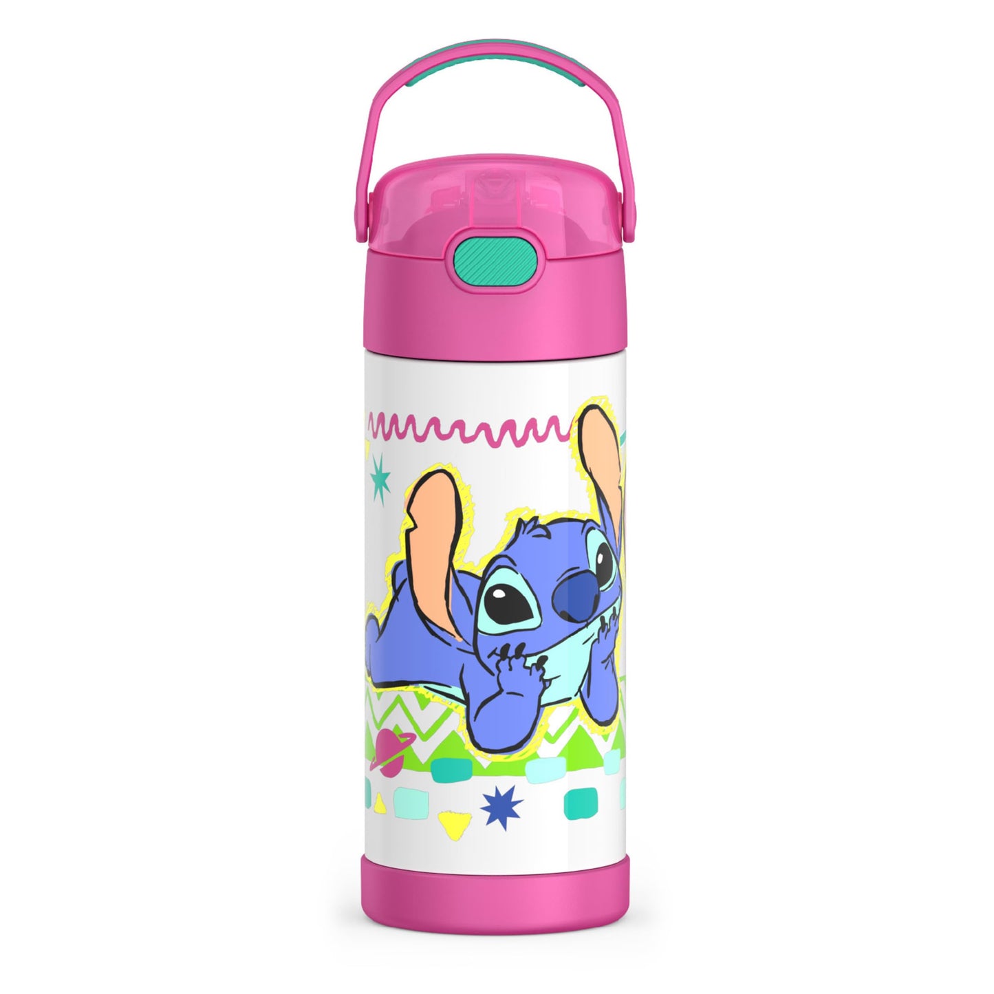 THERMOS FUNTAINER Water Bottle with Straw, 14oz, Stitch