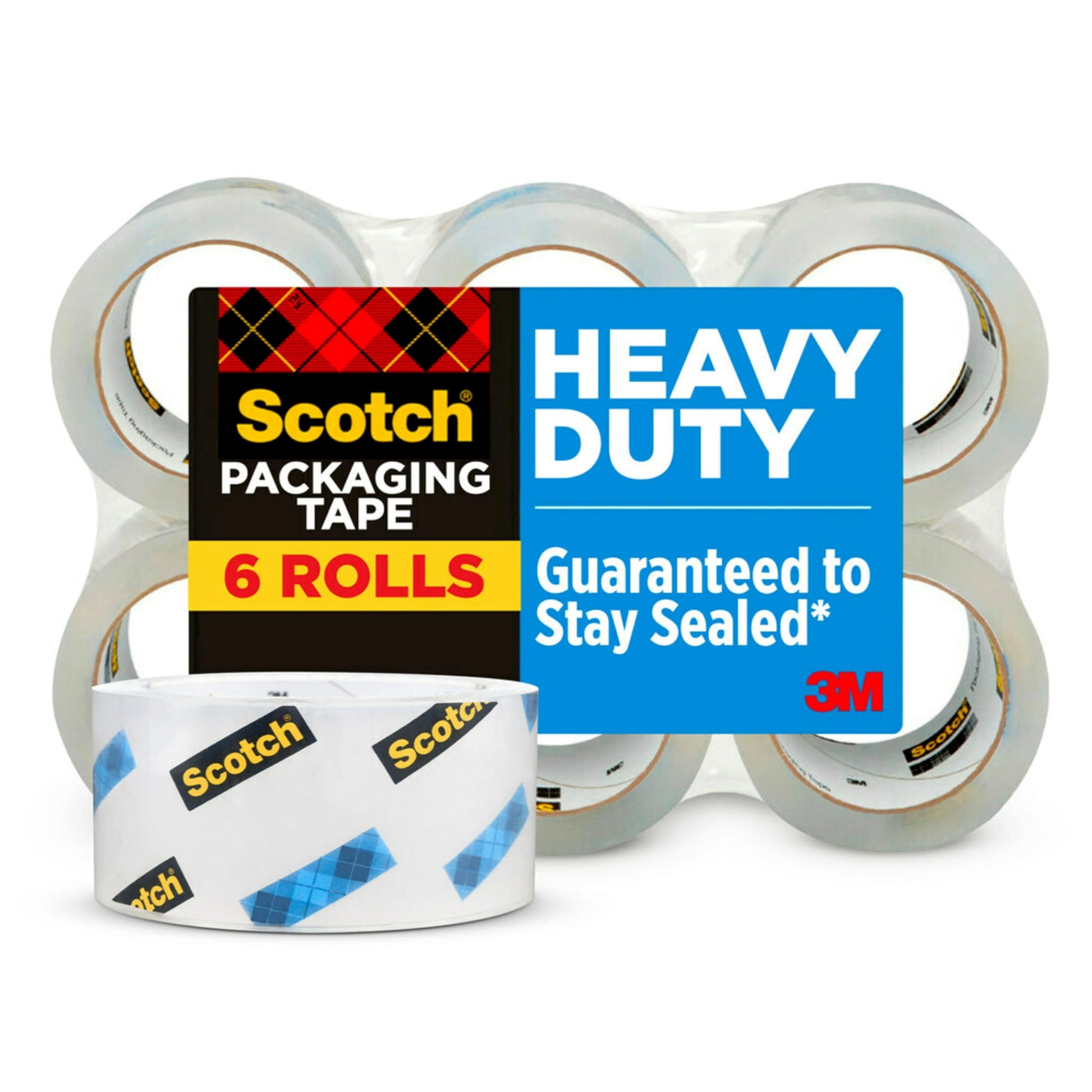 Scotch Packing Tape Heavy Duty Shipping Tape, 1.88" x 50m, 6 Rolls Scotch