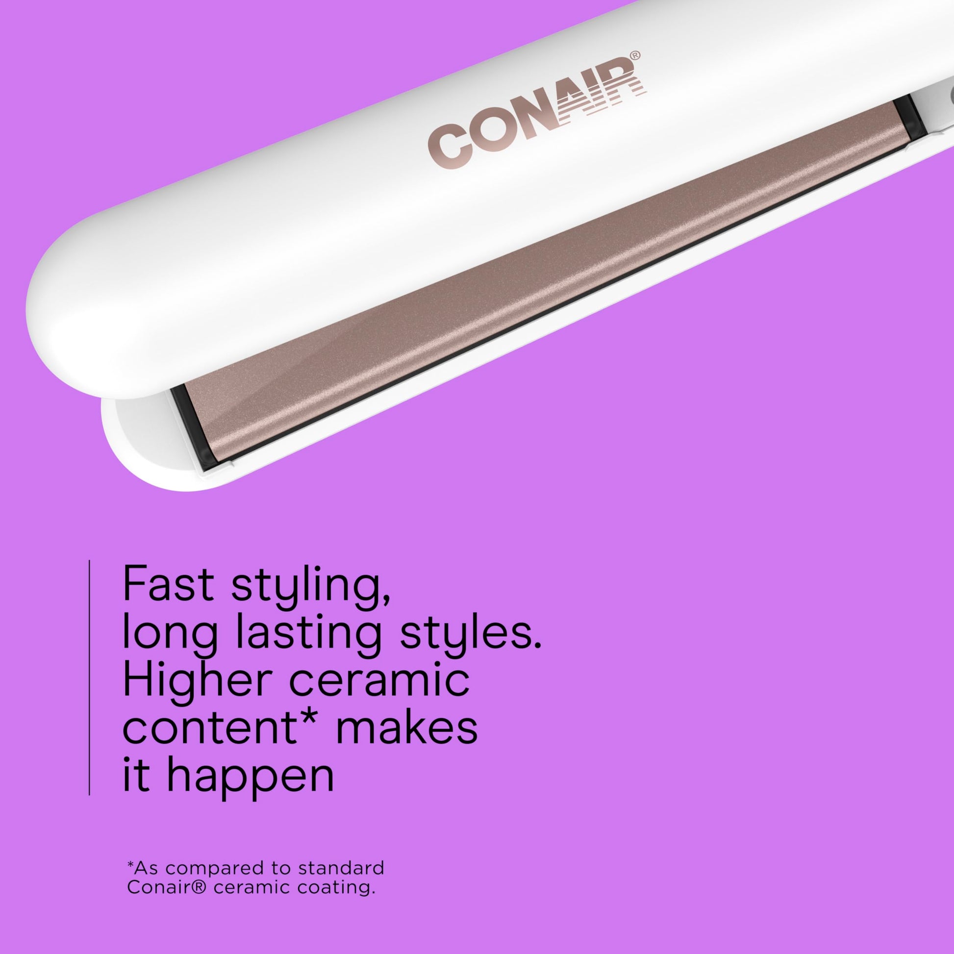 Conair Double Ceramic Hair Straightener Flat Iron with 1 Inch Floating Plates 5 Heat Settings up to 410°F Professional Styling Tool for Frizz-Free Straight Hair - Available at All In One Marketplace Canada