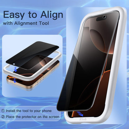 JETech Privacy Screen Protector for iPhone 16 Pro Max 6.9-Inch, Anti-Spy Tempered Glass Film with Easy Installation Tool, 2-Pack - Available at All In One Marketplace Canada