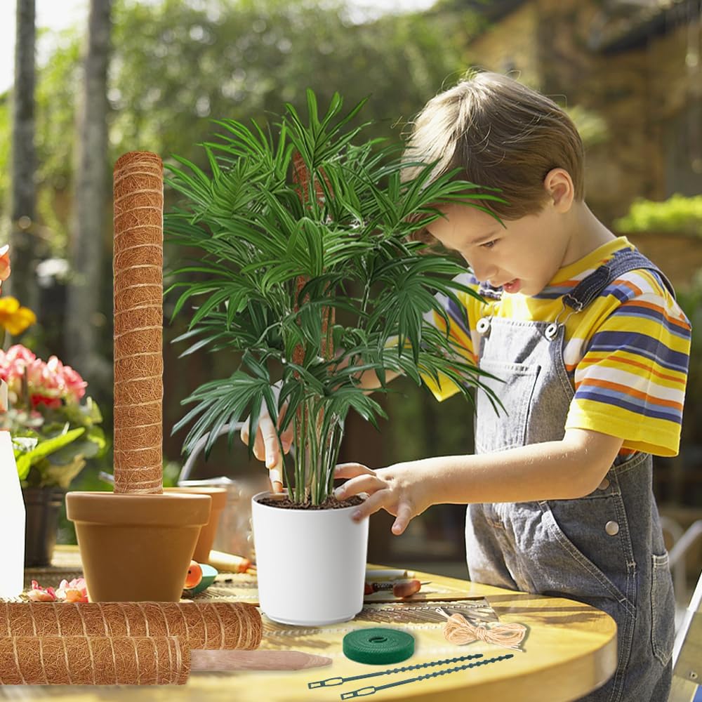 Moss Pole Plant Support Monstera - 5 Pack Coco Coir Moss Stick Plants Climber Support Indoor Monstera Stake for Climbing Plants Live House Potted, Vine, Pothos, Philodendron to Grow Upwards - Available at All In One Marketplace Canada