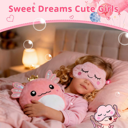 Axolotl Gift Set for Girls，Cute Axolotl Themed Gift Box with Fluffy Diary with lock and keys, Stickers, Pen and More Axolotl Accessories, Christmas Birthday Gifts for Girls 🍁 All In One Marketplace Canada