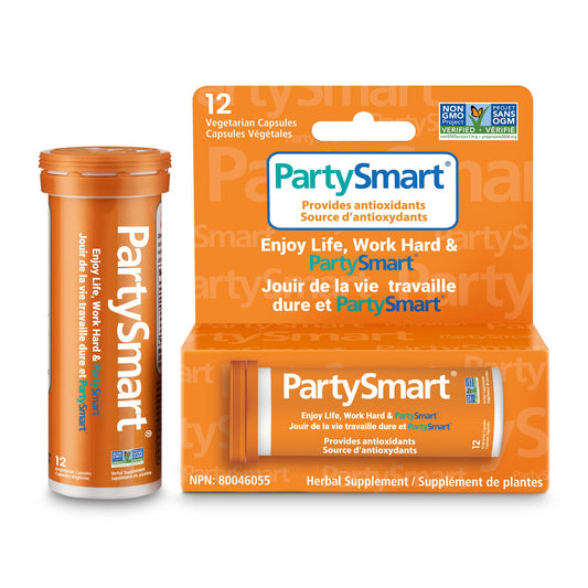 Himalaya PartySmart, 12 Vegetarian Capsules, Provides Antioxidants, Non-GMO, Plant-based, 250 mg, 1 Pack - Available at All In One Marketplace Canada