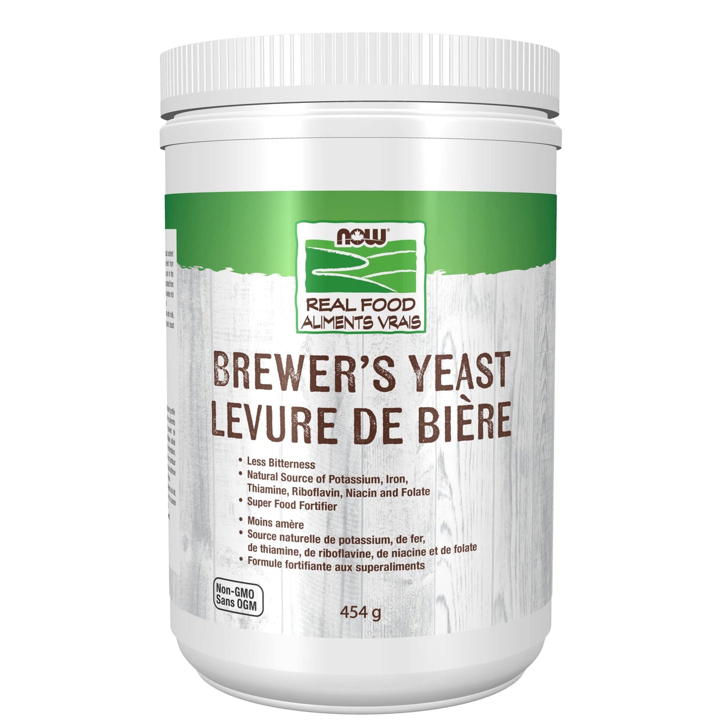NOW Real Food, Brewer's Yeast Powder, Super Food Fortifier, Less Bitterness, 454g - Available at All In One Marketplace Canada