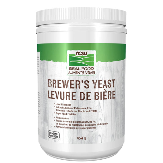 NOW Real Food, Brewer's Yeast Powder, Super Food Fortifier, Less Bitterness, 454g - Available at All In One Marketplace Canada